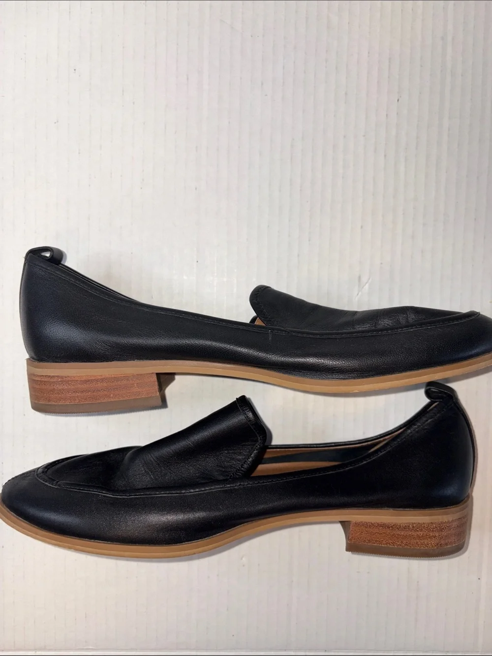 Susina Black Soft Leather Loafers Size 8